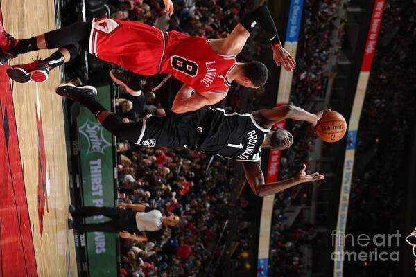 Theo Pinson Poster featuring the photograph Brooklyn Nets V Chicago Bulls #7 by Gary Dineen