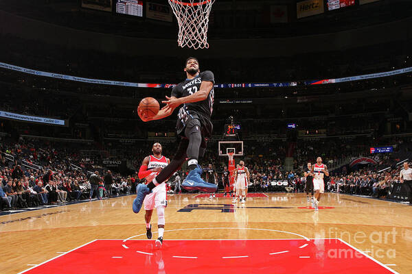 Karl-anthony Towns Poster featuring the photograph Minnesota Timberwolves V Washington #7 by Ned Dishman