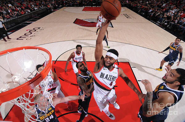 Maurice Harkless Poster featuring the photograph Denver Nuggets V Portland Trail Blazers #9 by Sam Forencich