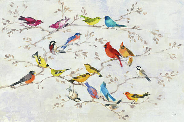 Animals Poster featuring the painting A Little Bird Told Me by Julia Purinton