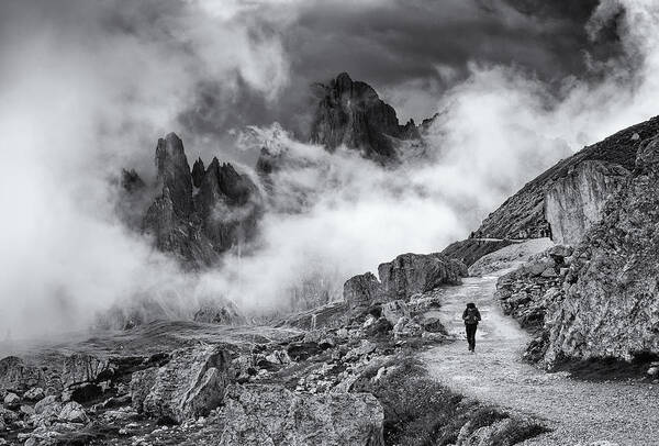 Hiking Poster featuring the photograph A Walk Among The Clouds by Mihai Ian Nedelcu