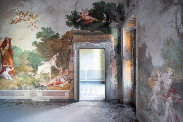 Urban Poster featuring the photograph Abandoned Palace with Fresco by Roman Robroek