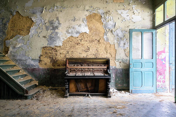 Abandoned Poster featuring the photograph Abandoned Piano in Decay by Roman Robroek