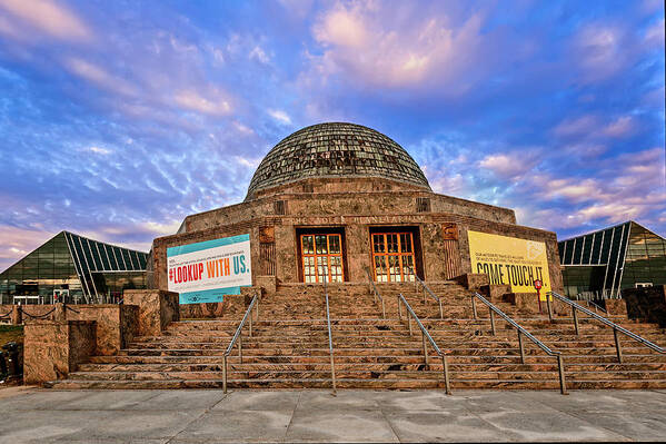 Adler Planetarium Poster featuring the photograph Adler Planetarium at Sunset by Mitchell R Grosky