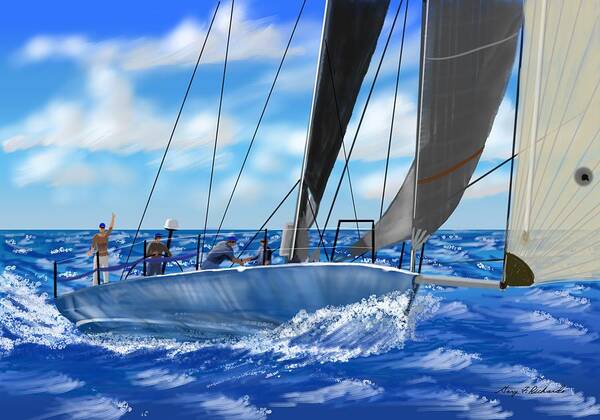 Sailing Poster featuring the digital art Ahoy Mate by Gary F Richards