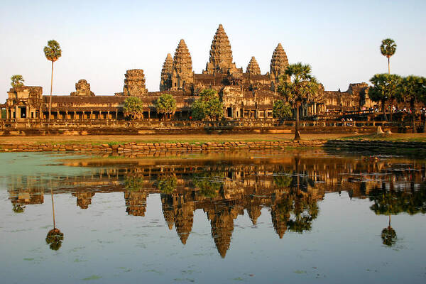 Art Poster featuring the photograph Angkor Wat Reflection by Molloykeith