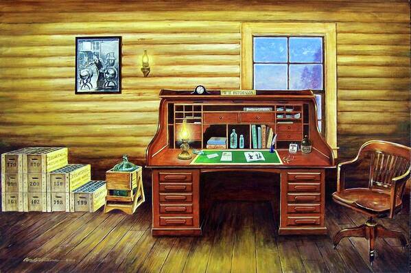 Roll Top Desk Poster featuring the painting Another Day in the Books by Randy Welborn