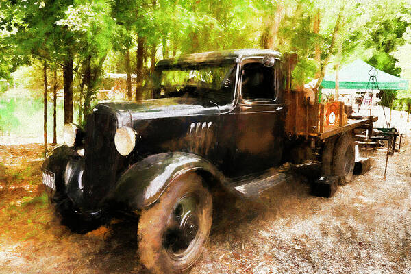 Truck Poster featuring the photograph Antique Black Truck by Ola Allen