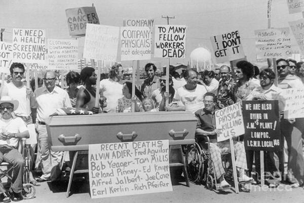 Mid Adult Women Poster featuring the photograph Asbestos Workers Protesting by Bettmann