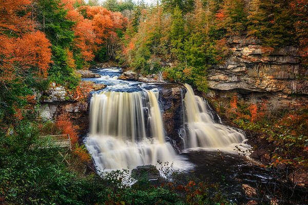 Wv Poster featuring the photograph Autumn at Blackwater Falls by Amanda Jones