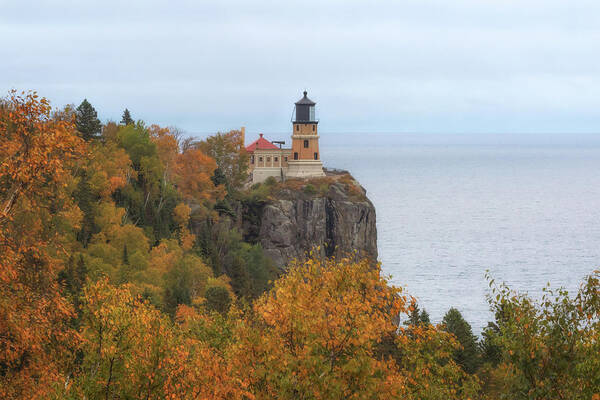 Lighthouse Poster featuring the photograph Autumn at Split Rock Lighthouse by Susan Rissi Tregoning