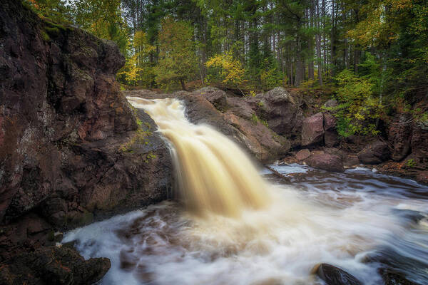 Autumn Poster featuring the photograph Autumn at the Amnicon River Upper Falls by Susan Rissi Tregoning