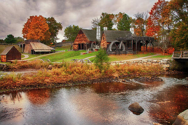 Saugus Autumn Poster featuring the photograph Autumn Foliage on the Saugus River by Jeff Folger