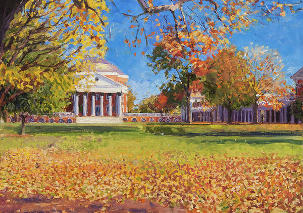 Uva Poster featuring the painting Autumn on the Lawn by Edward Thomas