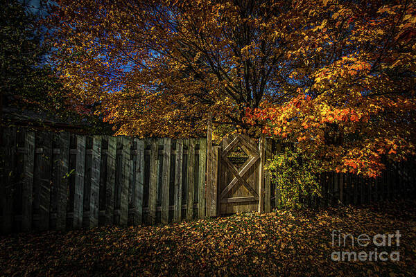 Autumn Poster featuring the photograph Autumn's Gate by Roger Monahan