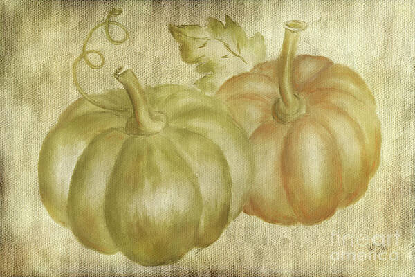 Pumpkin Poster featuring the digital art Autumn's Gifts by Lois Bryan