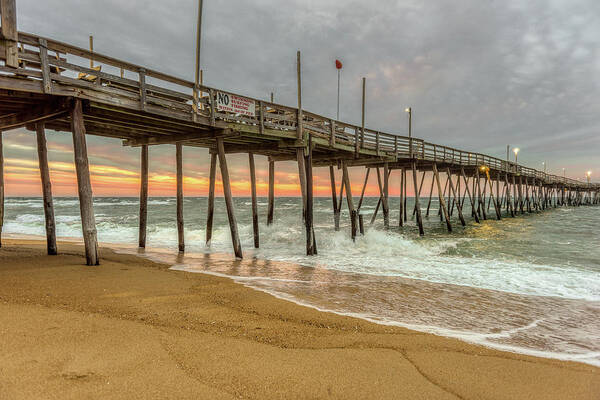 Beach Poster featuring the photograph Avalon Pier - Kill Devil Hills NC by Norman Peay