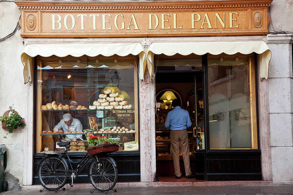 People Poster featuring the photograph Bakery, Bassano Del Grappa, Veneto by Peter Adams