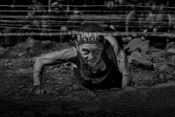Spartan Race Poster featuring the photograph Barbwirew by Rob Li
