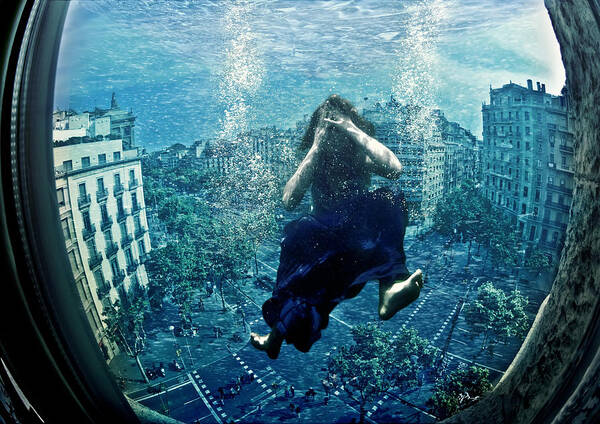 Barcelona Poster featuring the photograph Barcelona Dive by Vessela Banzourkova