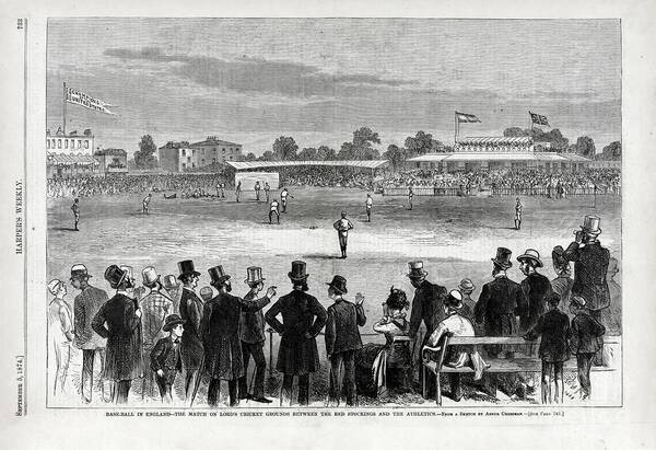 Baseball Match Poster featuring the photograph Baseball Match At Lords by Library Of Congress/science Photo Library