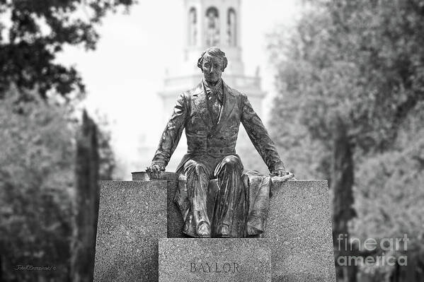 Baylor University Poster featuring the photograph Baylor University Judge Baylor Statue by University Icons