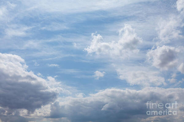 Amazing Poster featuring the photograph Beautiful white clouds and blue sky 0105 by Simon Bratt