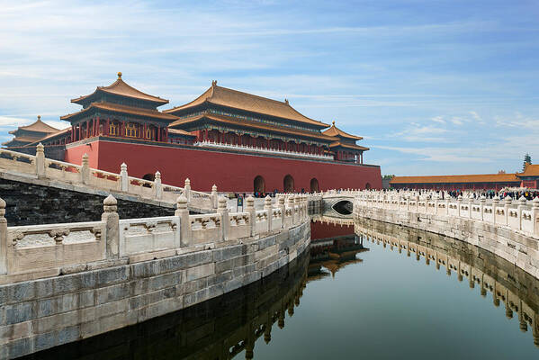 Scenic Poster featuring the photograph Beijing Ancient Royal Palaces by Prasit Rodphan
