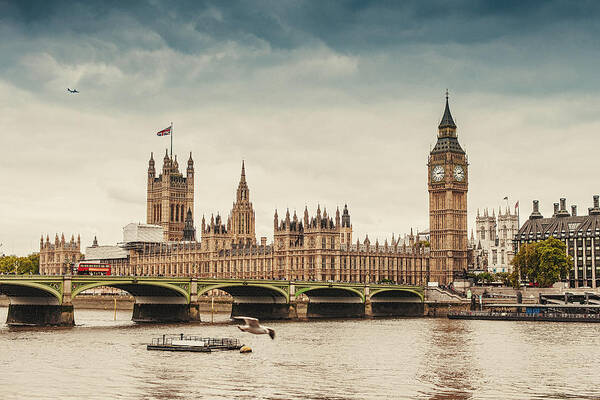 Gothic Style Poster featuring the photograph Big Ben And The Parliament In London by Knape