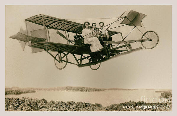 Amusement Poster featuring the photograph Biplane Almost Over Lake Hopatcong by Mark Miller