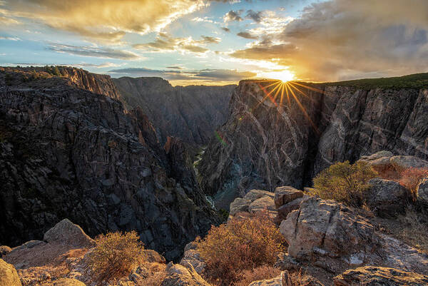 Black Canyon Of The Gunnison Poster featuring the photograph Black Canyon Sendoff by Angela Moyer
