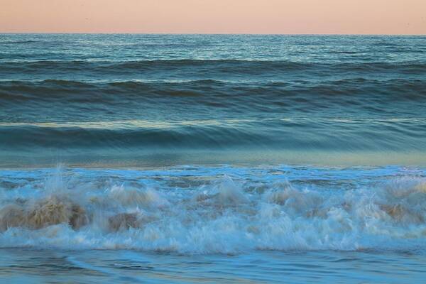 Blue Poster featuring the photograph Blue Waves Roll by T Lynn Dodsworth