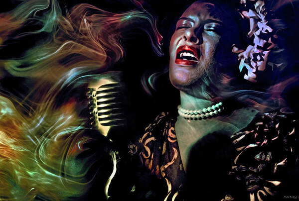 Billie Holiday Poster featuring the digital art Body and Soul by Mal Bray