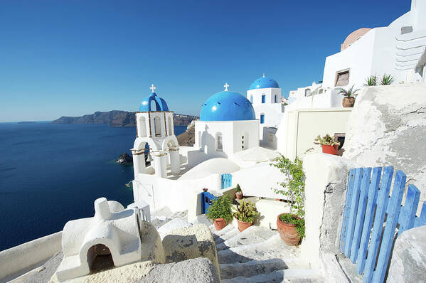 Steps Poster featuring the photograph Bright Beautiful Morning In Greek by Peskymonkey