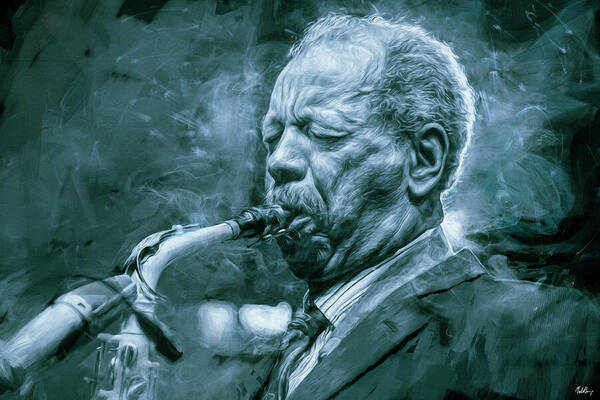 Ornette Coleman Poster featuring the mixed media Broadway Blues, Ornette Coleman by Mal Bray