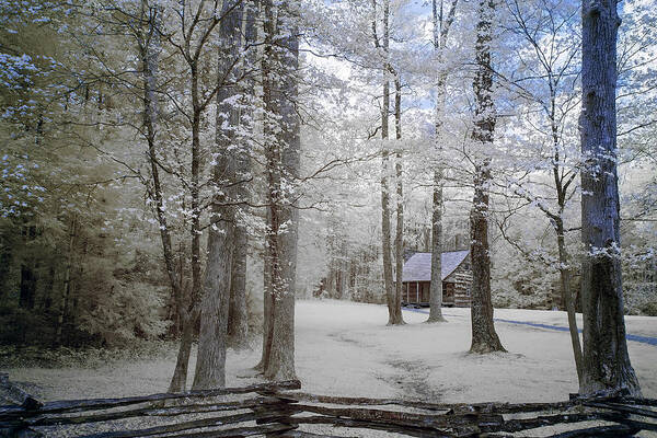 Smoky Mountain National Park Poster featuring the photograph Cabin in the Smoky's II by Jon Glaser