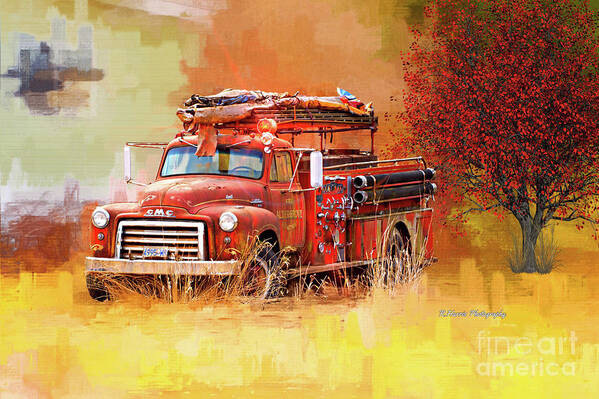 Fire Trucks Poster featuring the photograph Caca0002-18 by Randy Harris