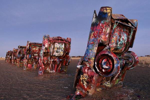 Cadillacs Poster featuring the photograph Cadillac Ranch by Sydney Harter