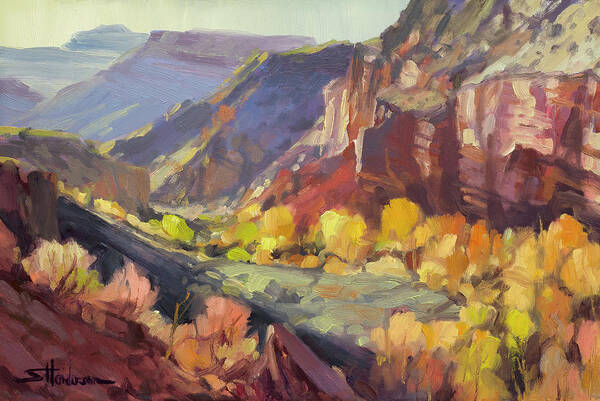 Landscape Poster featuring the painting Canyon at Capitol Reef by Steve Henderson