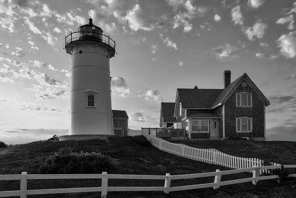 B&w Photography Poster featuring the photograph Cape Cod Black and White Photography of Nobska Light by Juergen Roth
