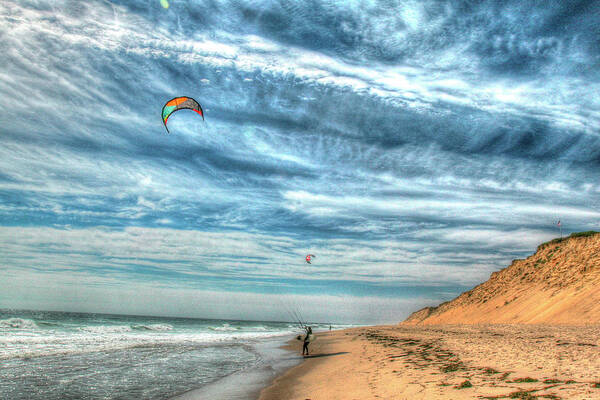 Cape Cod Poster featuring the photograph Cape Cod Kite Boarders by Robert Goldwitz