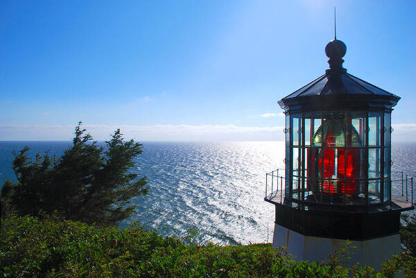Cape Meares Poster featuring the photograph Cape Meares Lighthouse by Scenic Edge Photography