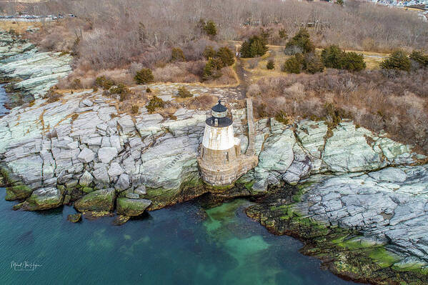 Castle Hill Lighthouse Poster featuring the photograph Castle Hill Lighthouse by Veterans Aerial Media LLC