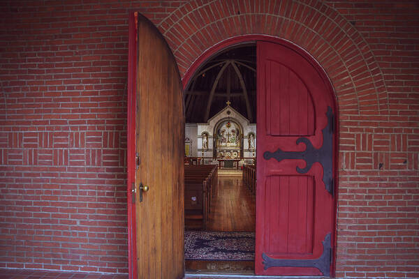 Church Poster featuring the photograph Church Door by Michelle Wittensoldner