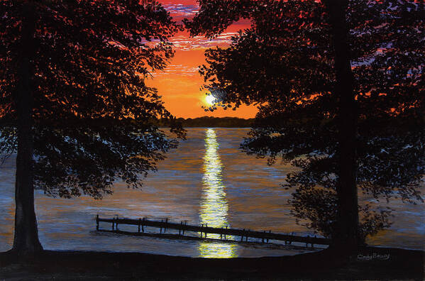 Lake Poster featuring the painting Cindy Beuoy - Lake Maxinkuckee by Cindy Beuoy