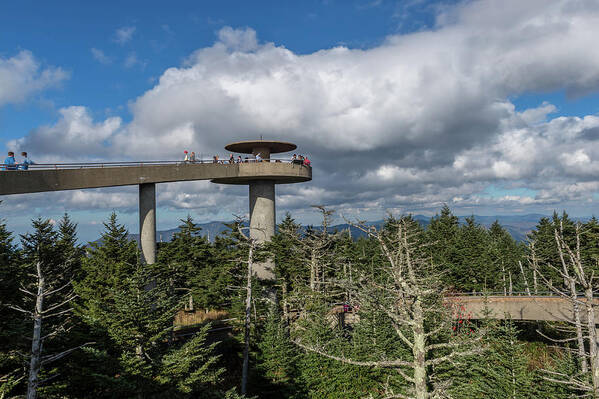 Clouds Poster featuring the photograph Clingman's Dome by Joe Leone