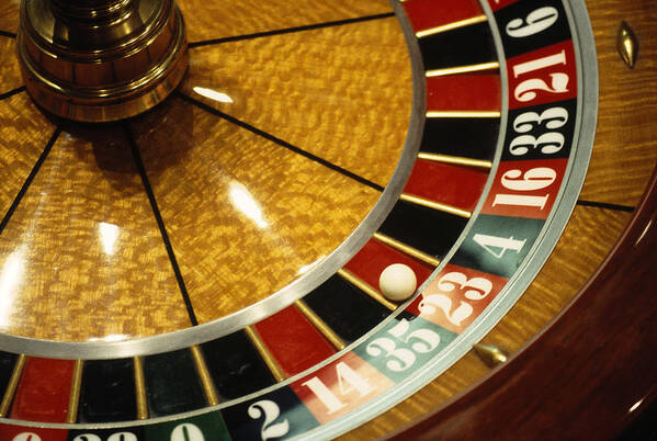 Ball Poster featuring the photograph Close-up Of A Roulette Wheel by Barry Winiker