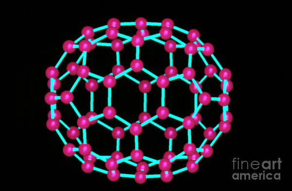Buckminsterfullerene Poster featuring the photograph Computer Graphics Image Of C70 Fullerene by Clive Freeman/biosym Technologies/science Photo Library