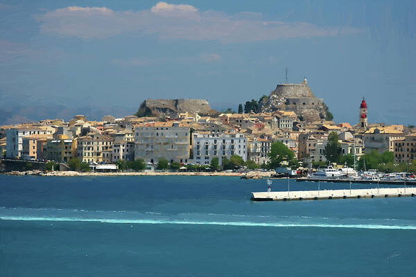 Corfu Poster featuring the painting Corfu Island Greece by Dean Wittle