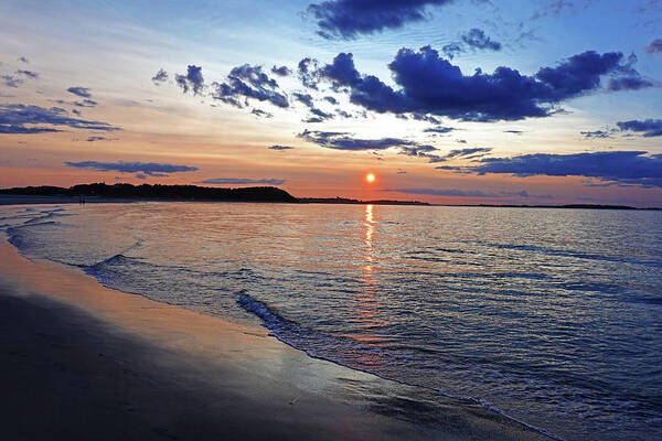 Ipswich Poster featuring the photograph Crane Beach Sunset Ipswich MA Blue Clouds by Toby McGuire